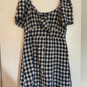 Madewell Navy and White Plaid Dress